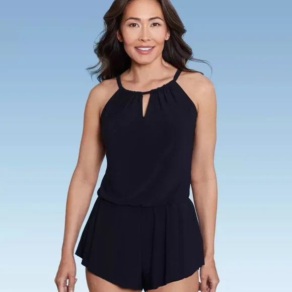 aqua green swim dress Aqua Green Women's Plus Size Side Tie Swim Dress – Biggybargains